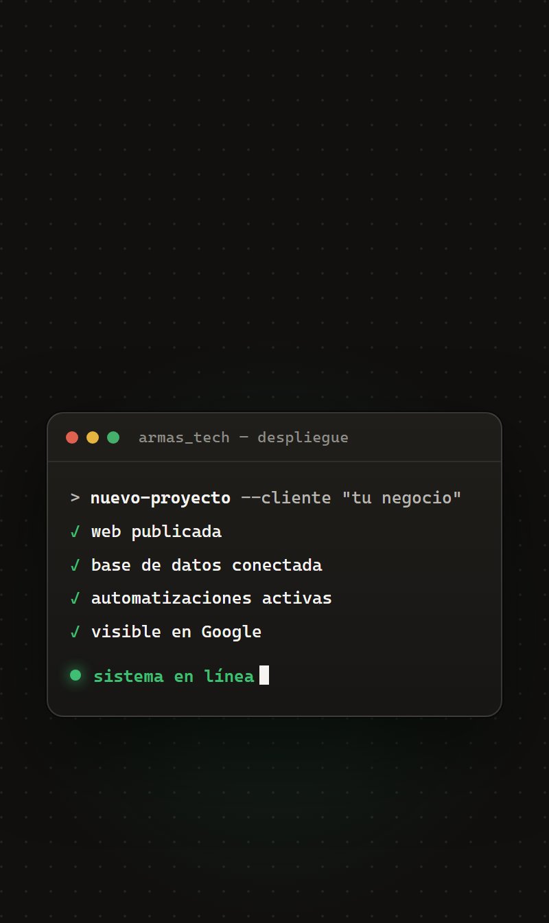Terminal con un sistema en línea: web publicada, base de datos conectada y automatizaciones activas